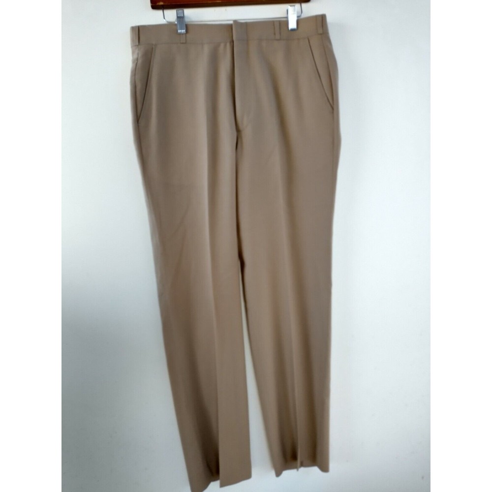 Patrick James Taupe Pants Rainy Day Wool  Straight Leg Mens Size 34